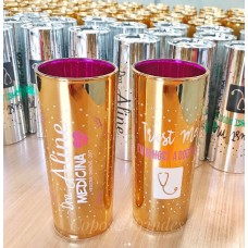 copo metalizado dourado